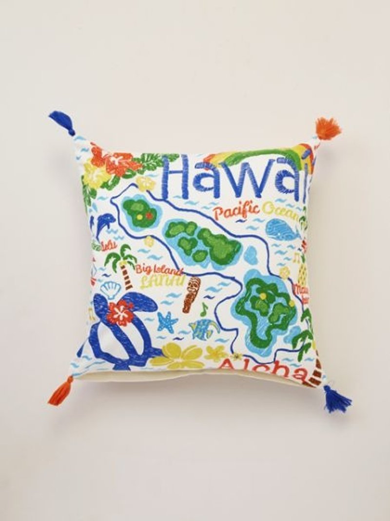 [Pre-order] ☼ ☼ Hawaiian Islands fringed pillow cover (two-color) - Bedding - Cotton & Hemp Multicolor