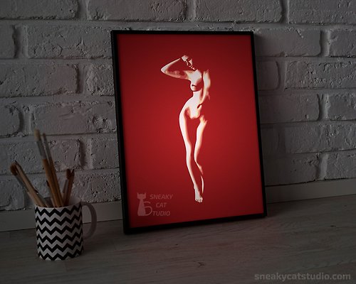 SneakyCatStudio Girl Light box template | DIY | Handmade | 3D Papercraft (Digital PDF)