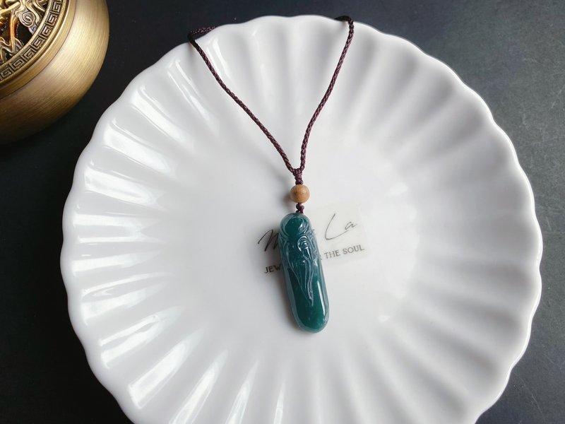 天然緬甸玉翡翠 壽翁 祝壽 禮物 項鍊 玉牌 jadeite 長輩禮 - 項鍊 - 玉石 綠色