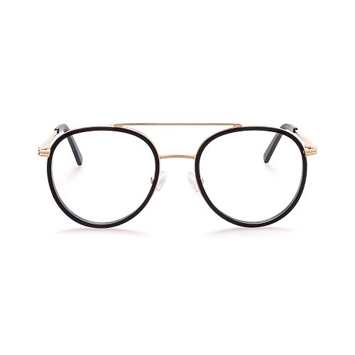 跌破眼鏡 - Queue Eyewear 金屬複合雙樑眼鏡【德國OBE腳鏈不夾臉】免費升級UV420抗藍光鏡片