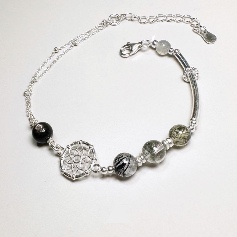 Multi-layered style-Dream Catcher Hair Crystal System-Sterling Silver Bracelet - สร้อยข้อมือ - เงิน สีเงิน