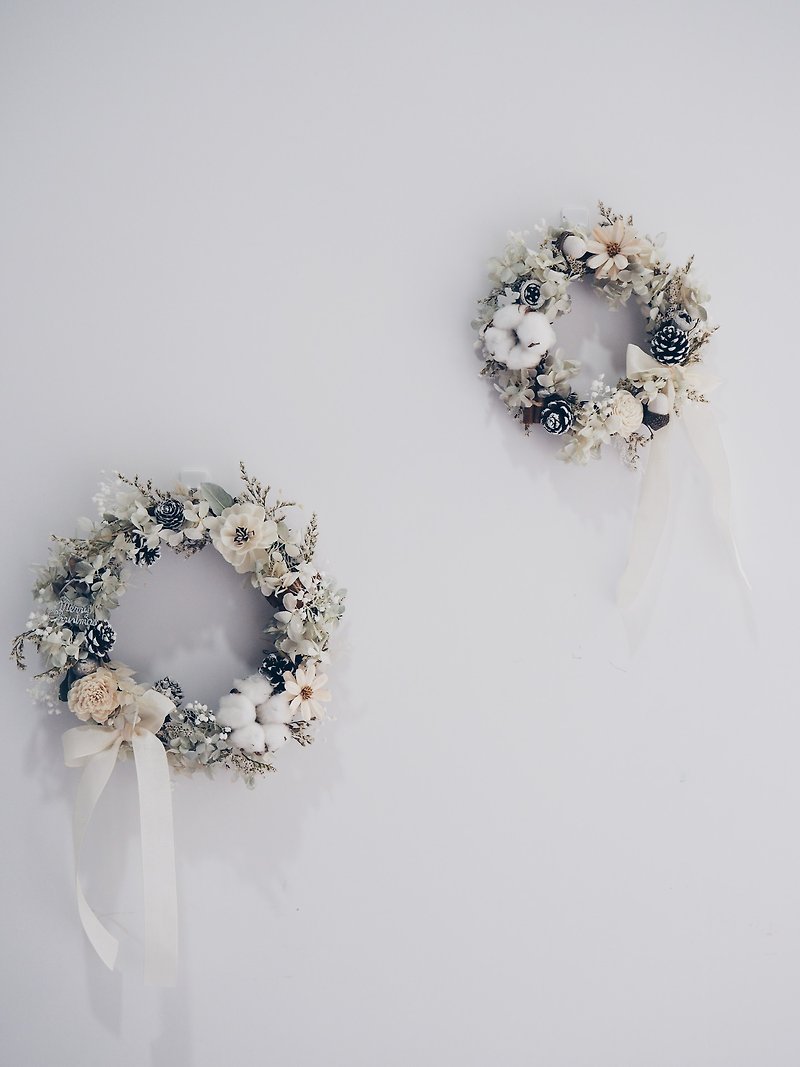 [GFD] Nordic Silver Snow Christmas Wreath-No Withered Flowers/Flower Gifts - Dried Flowers & Bouquets - Plants & Flowers 