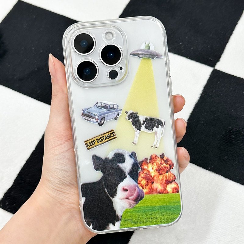 iPhone 16/15/14/13/12/11/XS/XR/7/8/SE2/SE3 UFO Transparent Phone Case - 手機殼/手機套 - 塑膠 多色