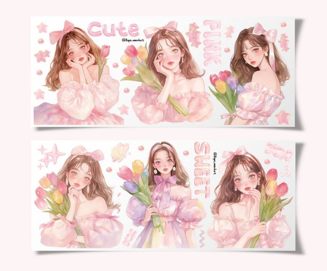 チューリップガールキャラクターステッカー 6枚セット