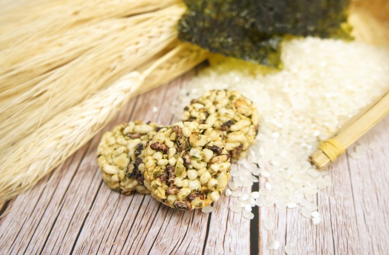 午後小食光│米香圓圓酥-海苔(80g/包) - 米/五穀雜糧 - 新鮮食材 