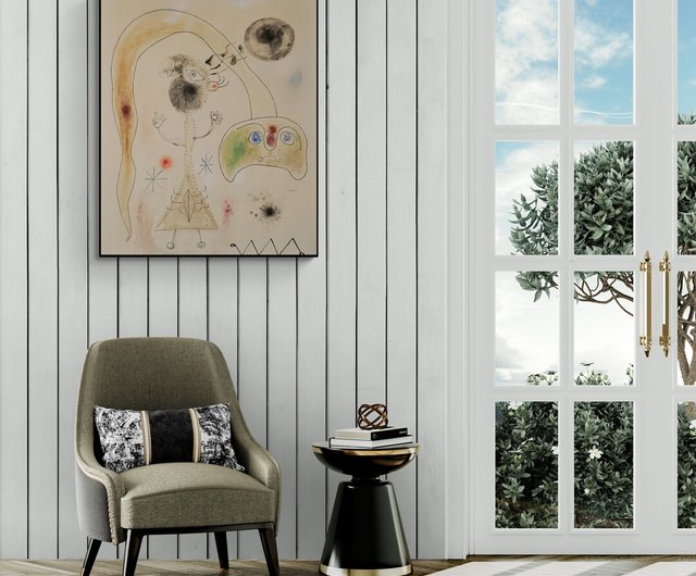 複製原画　(Miro作　日の出の女と鳥) Joan Miro 女人和鸟, 1940, 46×38 厘米：作品描述| Arthive