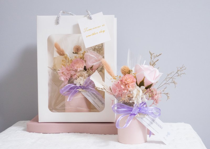 Pink dried flowers small table flower exchange gifts birthday Christmas Valentine's Day - Dried Flowers & Bouquets - Plants & Flowers Pink