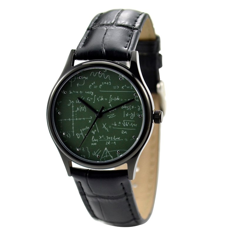 數學公式手錶 男女合用 全球免運 - 男錶/中性錶 - 不鏽鋼 黑色
