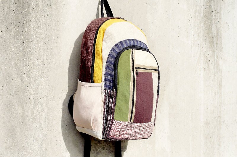 After a limited edition hand-stitching design backpack / shoulder bag / BOHO mountaineering bag - splicing National Forest travel wind - กระเป๋าเป้สะพายหลัง - ผ้าฝ้าย/ผ้าลินิน หลากหลายสี