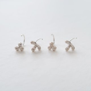 独占フォレストスタイル 925 スターリングシルバー Sanshan ミニ フルーツ C シェイプ イヤリング ペア 無料ギフト包装