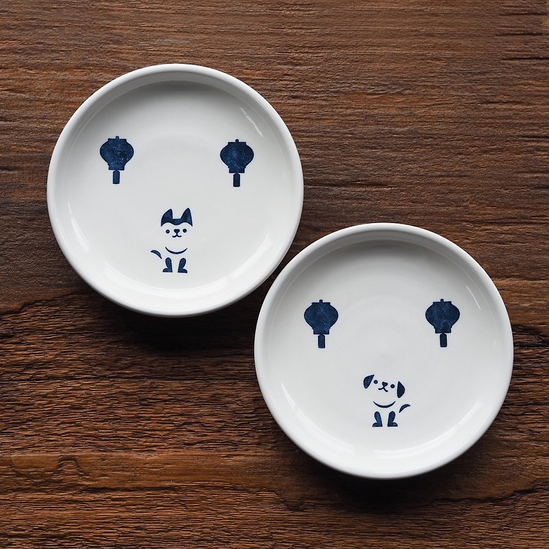 【Wangcai Laifu】Small round plate/medium round plate - Plates & Trays - Porcelain White