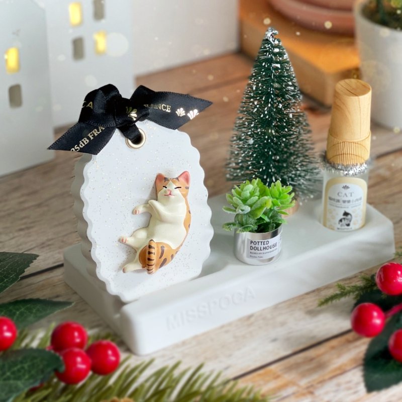 [Free Shipping・24H Shipping・3 Gifts for Free] Cat Christmas Scenery Expanding Fragrance Gift Box・Pet Friendly Fragrance - น้ำหอม - น้ำมันหอม สีแดง