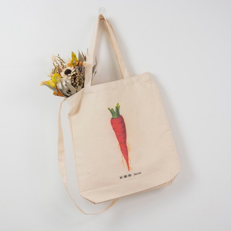 Slanted Shoulder Bag - 紅蘿蔔 Carrot - Messenger Bags & Sling Bags - Cotton & Hemp Red