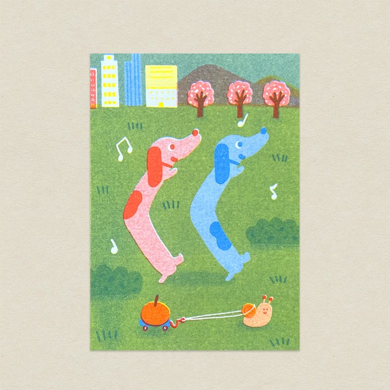 新品/狗狗的''ㄍ''/共學明信片/注音符號/孔版印刷 - 卡片/明信片 - 紙 多色