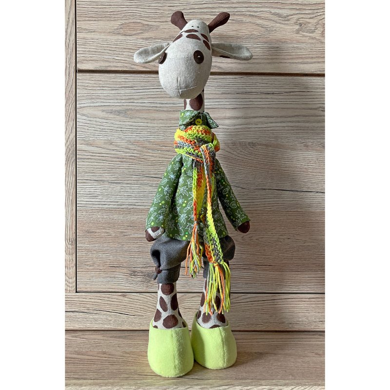 Giraffe Interior Toy, Gift for Birthday, Nursery Decor - Kids' Toys - Linen Green