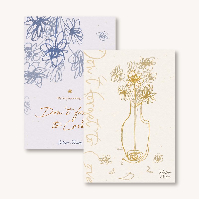 Little Petals Postcard Set - การ์ด/โปสการ์ด - กระดาษ สีน้ำเงิน