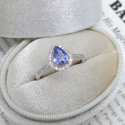 NOW jewelry 丹泉石 坦桑石 無燒無處裡 藍紫色光澤 高雅水滴切割 氣質 輕珠寶