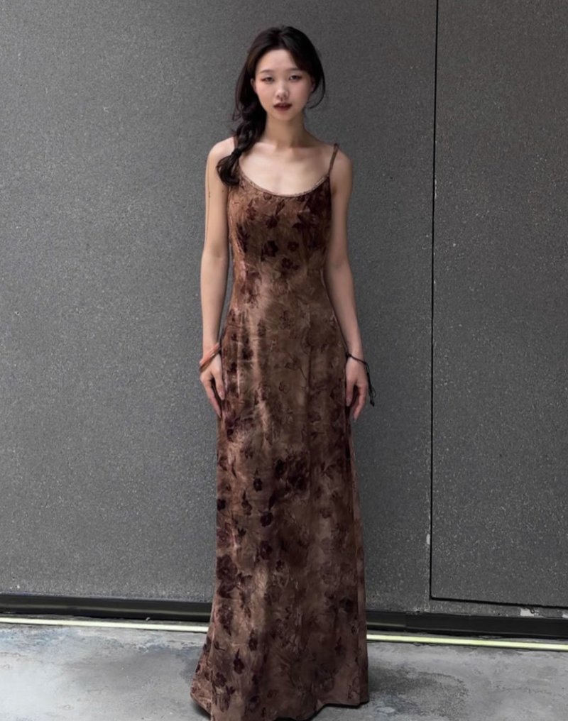 New Chinese retro velvet jacquard dress - ชุดเดรส - วัสดุอื่นๆ 