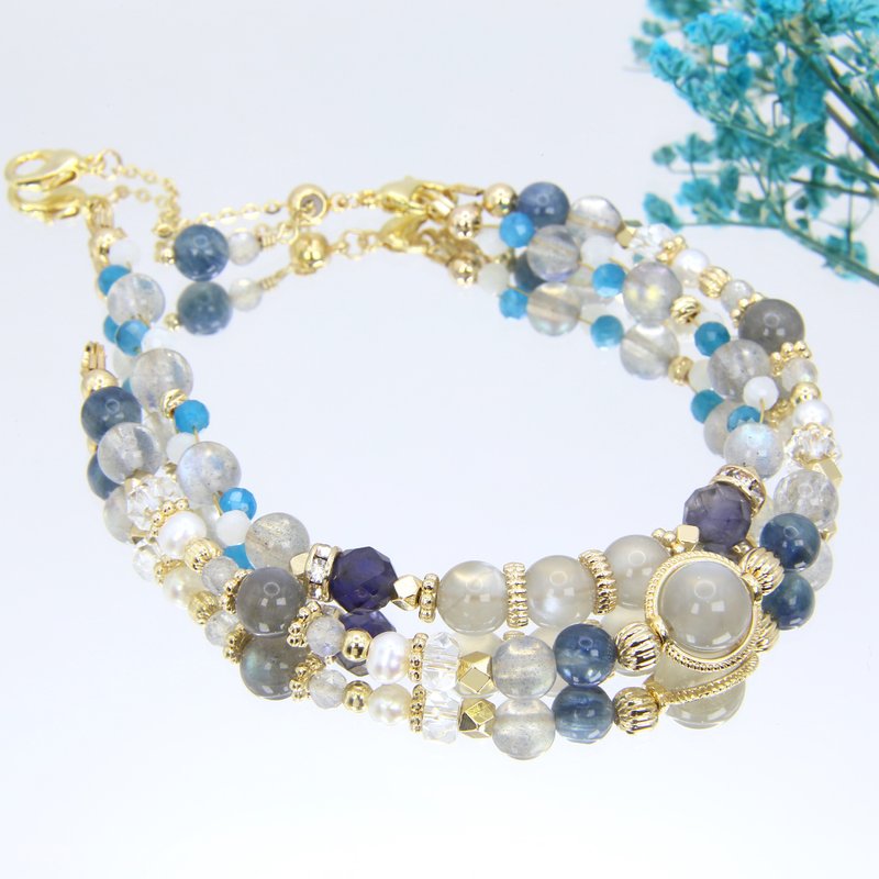 Dazzling Galaxy | Double Circle Bracelet | Silver Moonlight | Girls Gift Crystal Bracelet - สร้อยข้อมือ - คริสตัล หลากหลายสี