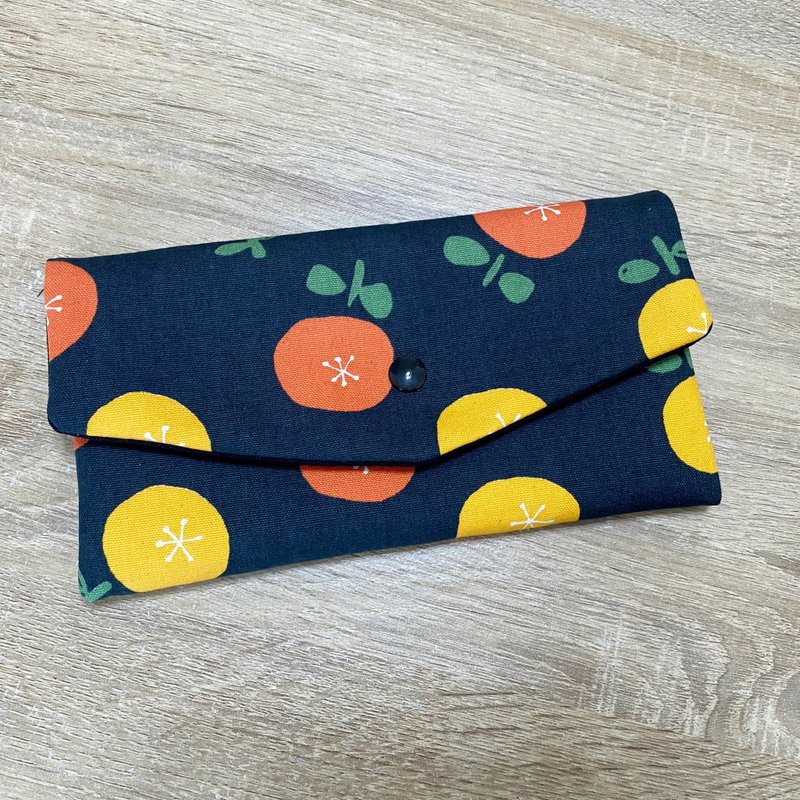 Orange Blossom Red Envelope Pouch | Mask Holder | Passbook Organizer | Multi-functional Mini Bag | Unique and Adorable Design - Chinese New Year - Cotton & Hemp 