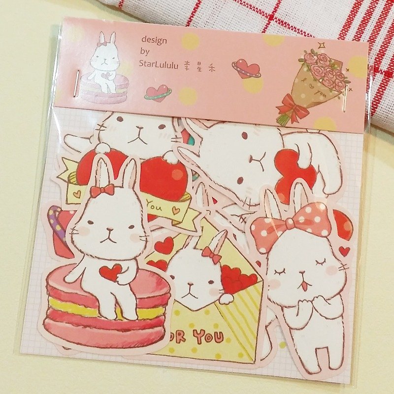 Sweet love bunny / waterproof sticker Bundles (13 in) - สติกเกอร์ - กระดาษ 