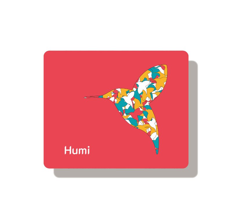 【滑鼠墊-Humi經典-花漾千鳥-紅 】居家辦公療癒小物//客製化禮物 - 滑鼠墊 - 環保材質 紅色