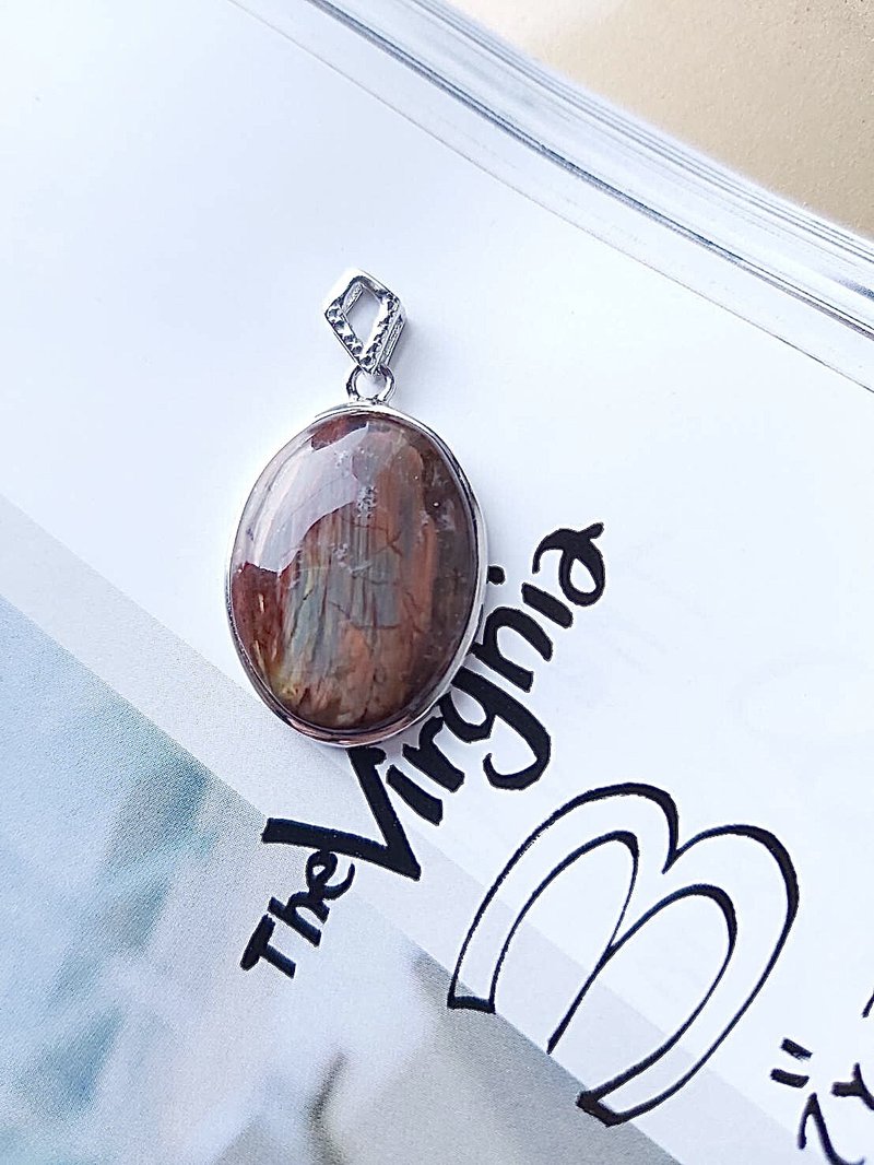 心忱-紅彼得石吊墜水晶 - 項鍊 - 石頭 紅色