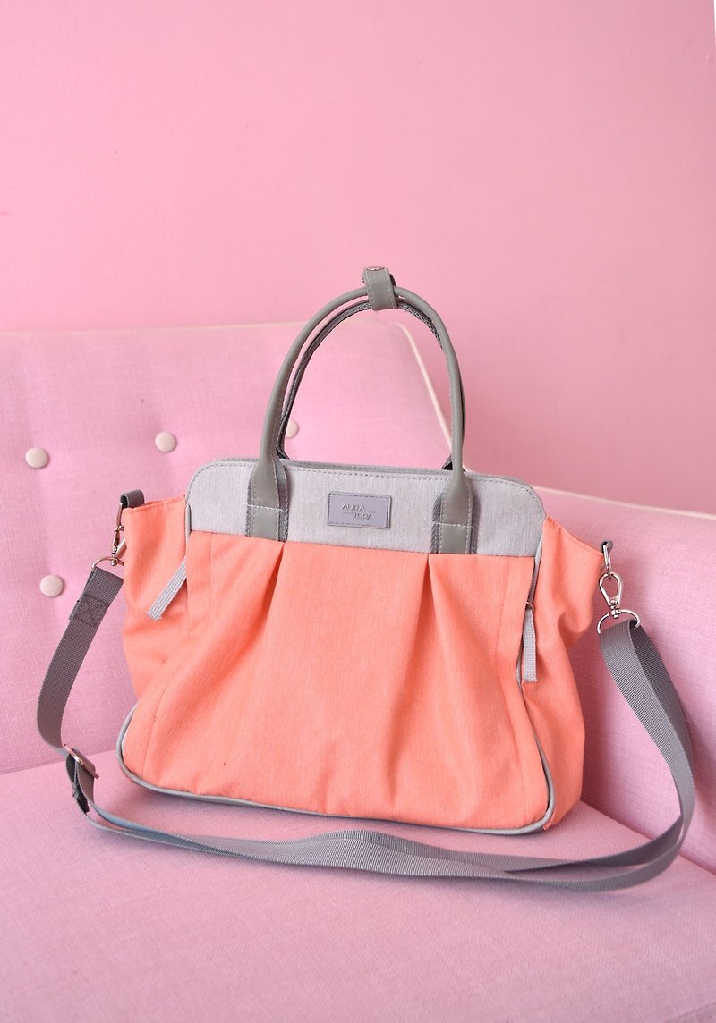 peach purse, medium cross body bag - 側背包/斜孭袋 - 聚酯纖維 橘色