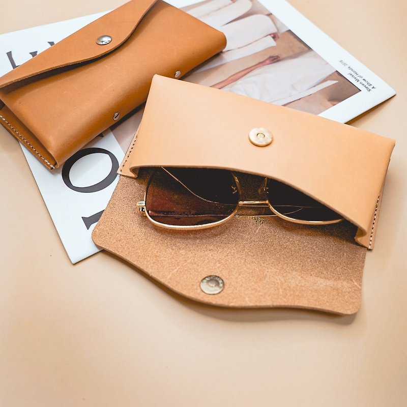 Leather glasses storage bag/glass case-five colors can be customized with hot stamping/embossing - Eyeglass Cases & Cleaning Cloths - Genuine Leather 
