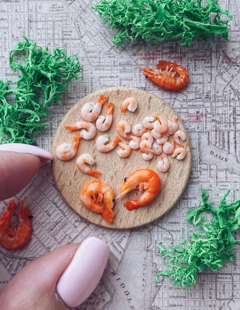 Miniature shrimps. TUTORIAL polymer clay. Mini food. Miniature food. Doll food. - 手工藝教學/工具書 - 其他材質 