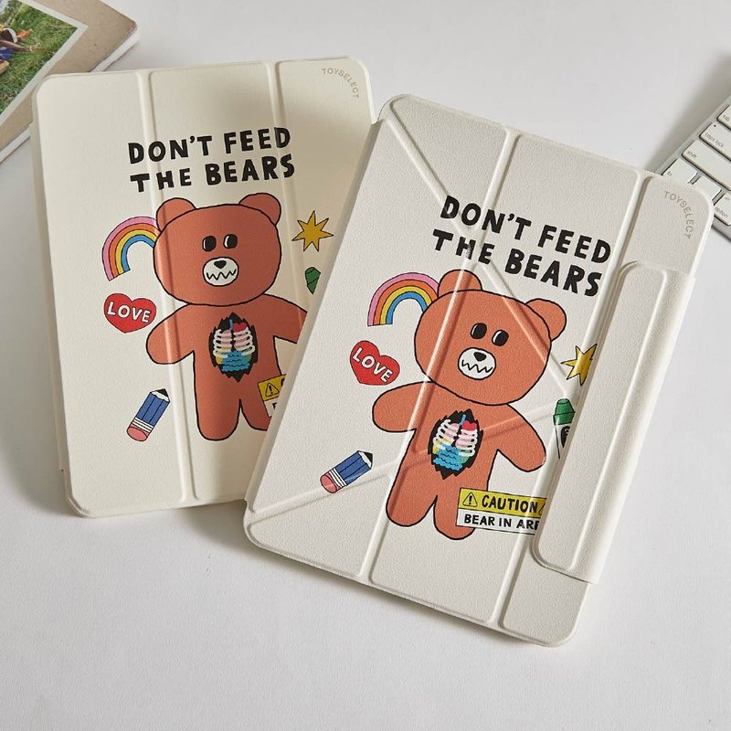 Noyisin請勿餵食殭屍熊強悍磁吸iPad三折/Y折保護殼 - 平板/電腦保護殼/保護貼 - 塑膠 多色