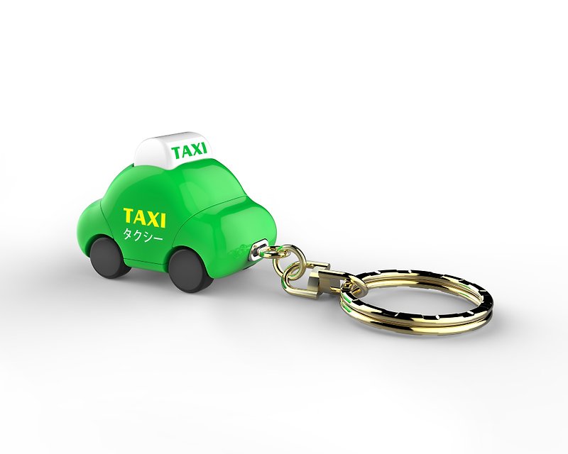 萌小車鑰匙圈-東京綠Taxi (聖誕節禮物) - 鑰匙圈/鑰匙包 - 塑膠 綠色