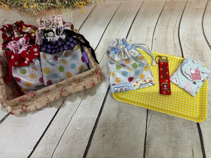 Mrs. He Ma, you are an amusement park - July thanksgiving bag, bless everything safe - Keychains - Cotton & Hemp Pink