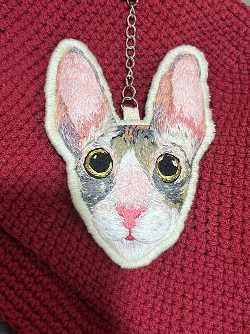25aaugust Pet embroidery keychain