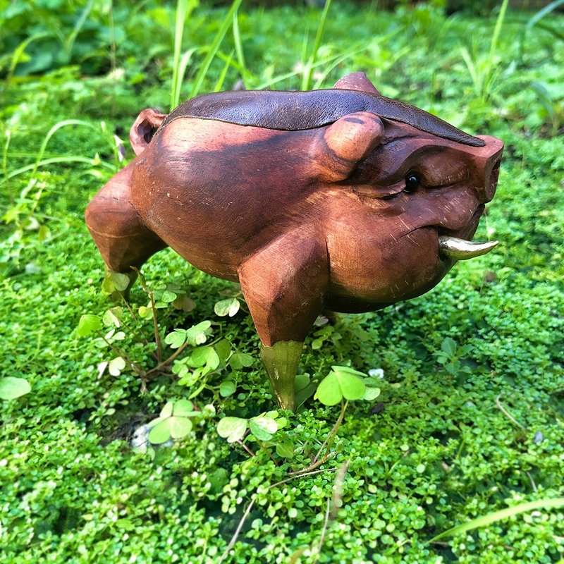 山豬先生一號 │木雕戒台 - 擺飾/家飾品 - 木頭 咖啡色