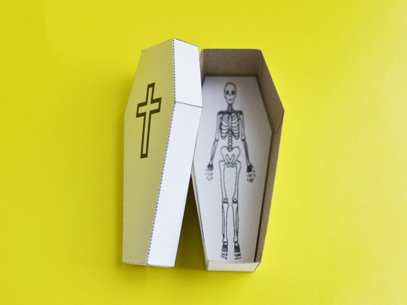 DIY Treat Box Coffin 3x4.5x10cm (pdf, svg template). Paper coffin, DIY Paper - 手工藝教學/工具書 - 其他材質 
