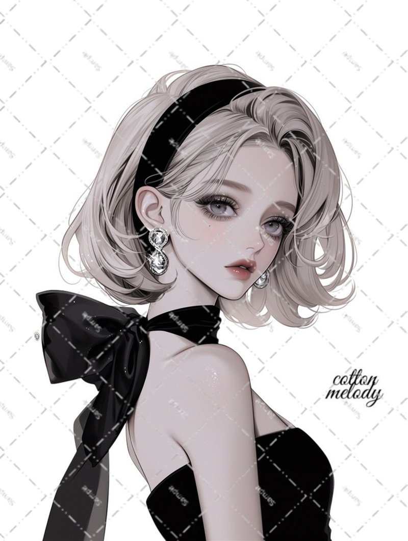 original sticker no.6893 人物ステッカー オリジナルステッカー 人物ステッカー 女の子ステッカー オリジナル人物ステッカー - 貼紙 - 紙 