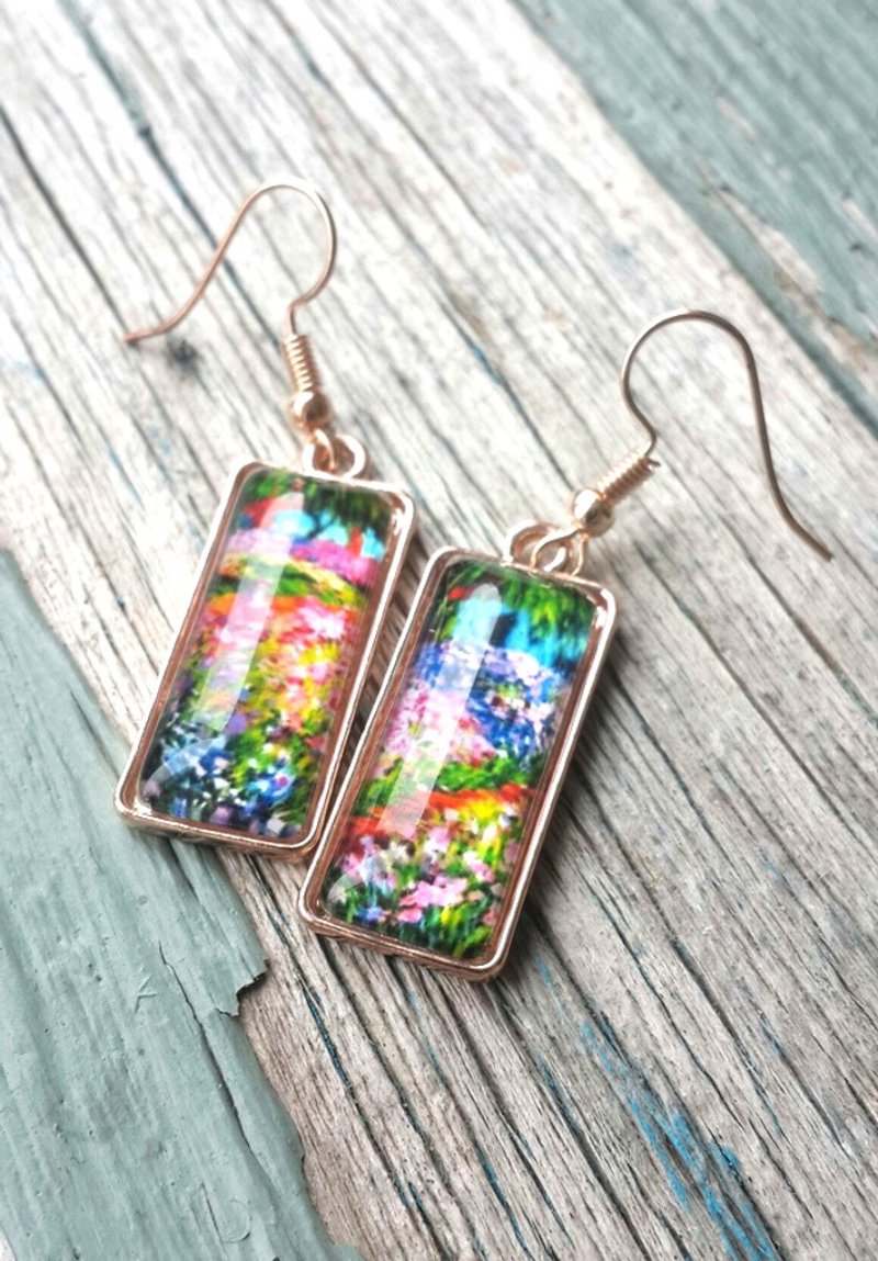 Claude Monet Flower Garden earrings - ต่างหู - สแตนเลส 