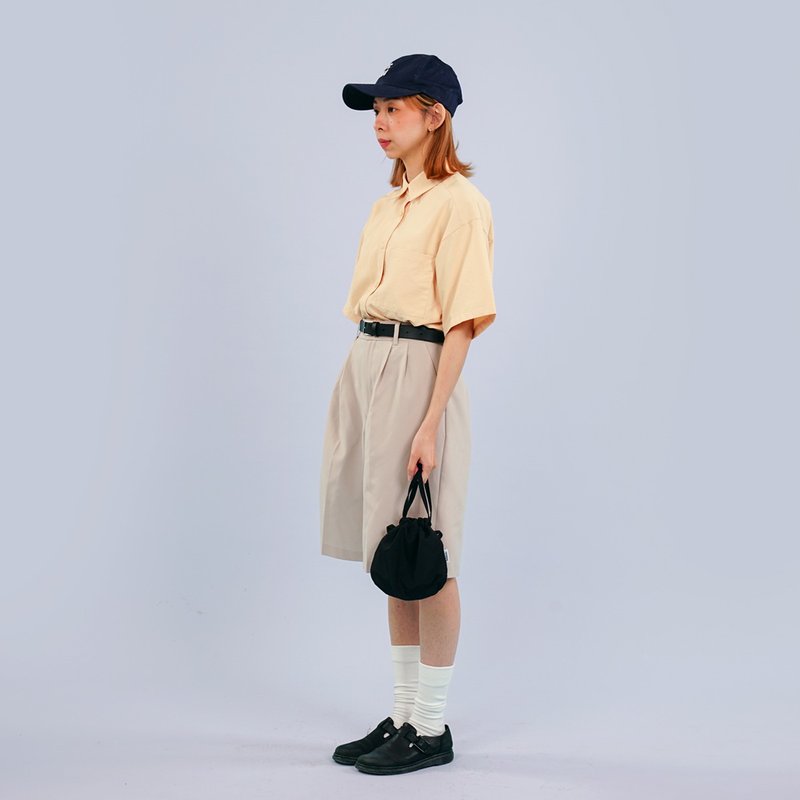 【hellolulu】Mini Crossbody Bag Drawstring Phone Bag | BEA 2 Way Oval Sling (S) - Messenger Bags & Sling Bags - Nylon Black