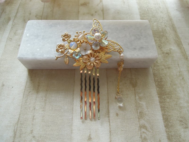 Tooyunge-Shiqiu Classical Chinese Style Small Hair Comb - Hair Accessories - Other Metals Gold
