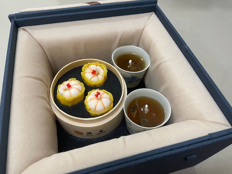 (禮盒裝) 點心蠟燭系列 - 鮮蝦燒賣蠟燭 禮物 手信 香港 - 香氛蠟燭/燭台 - 蠟 