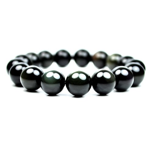 正佳珠寶 Gemsrich Jewelry 【正佳珠寶】彩虹黑曜石 彩虹雙眼黑耀石 彩虹黑曜石手珠 12mm