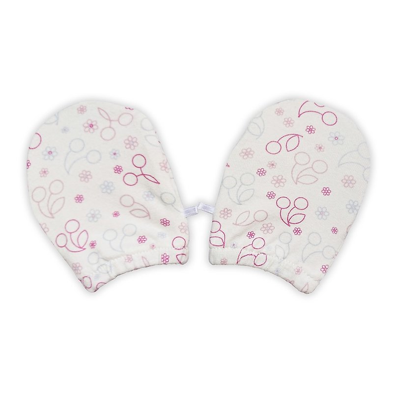 [Deux Filles Organic Cotton] Colorful Cherry Newborn Gloves - Other - Cotton & Hemp Pink