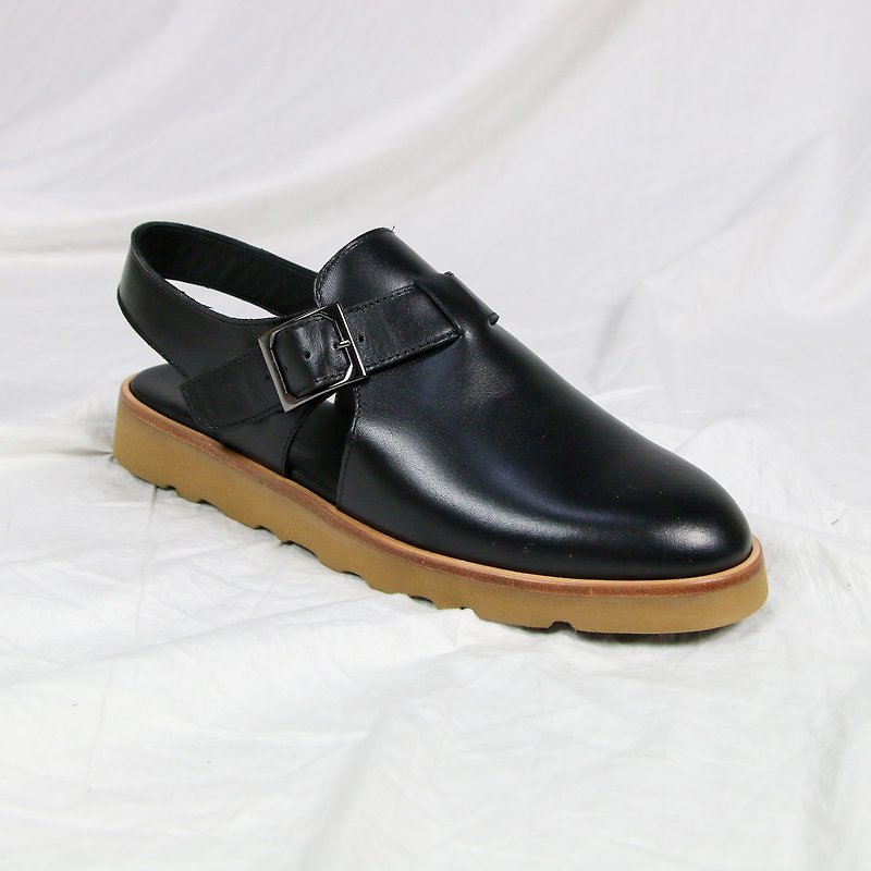 Men's leather sandals/black/188D last - Sandals - Genuine Leather Black