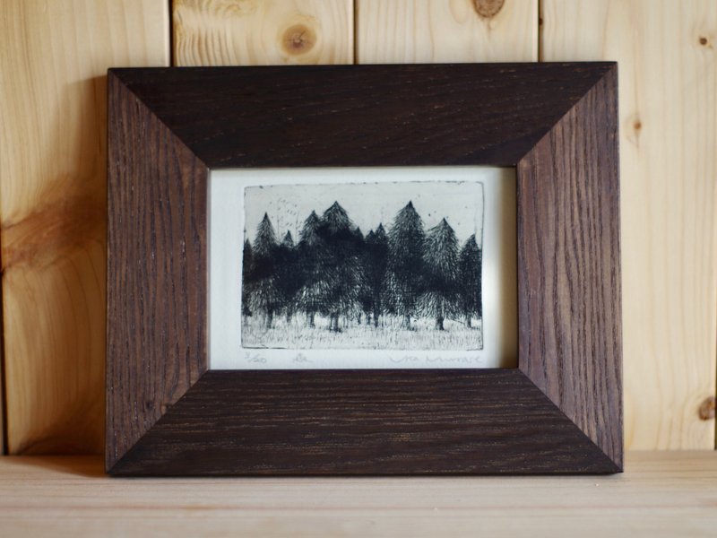 Forest  original etching limited edition - Picture Frames - Cotton & Hemp Blue