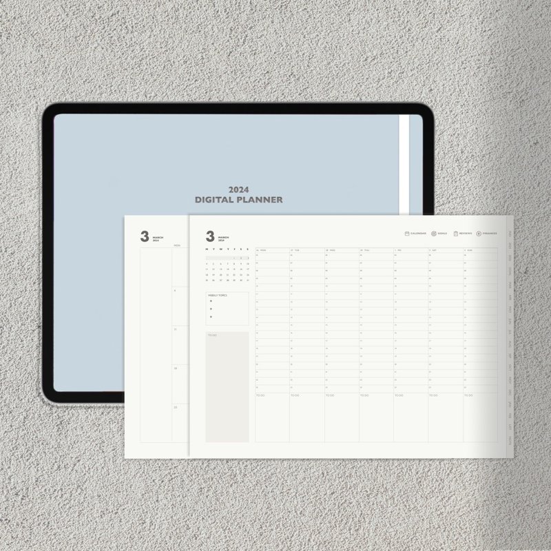【2024Digital Planner】Monday Start, Weekly ver - 電子手帳及素材 - 其他材質 