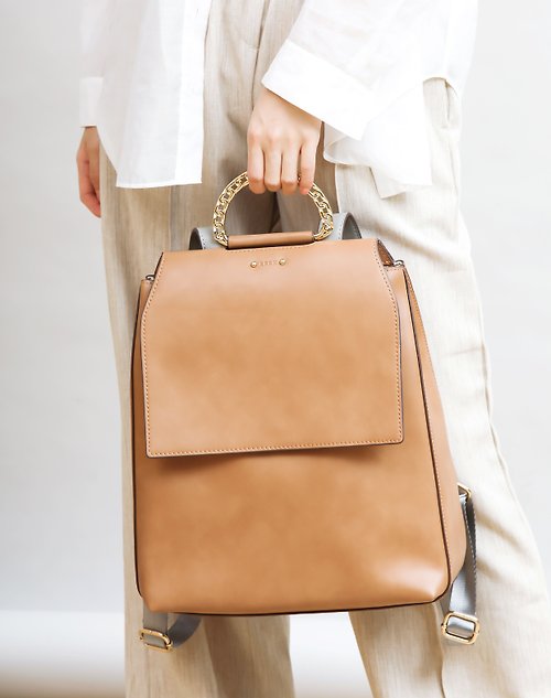 Stylish Vegan Leather A4 Size Laptop Backpack in Charcoal - Shop RBRK  Designer handbag & Accessories Backpacks - Pinkoi
