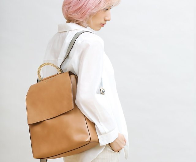 Stylish Vegan Leather A4 Size Laptop Backpack in Charcoal - Shop RBRK  Designer handbag & Accessories Backpacks - Pinkoi