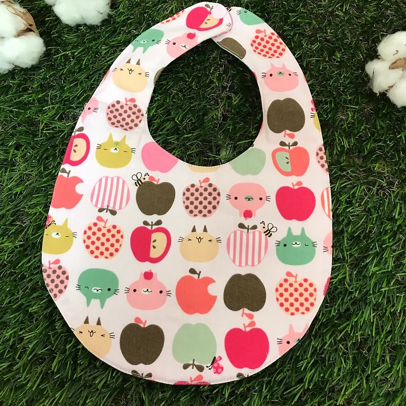 Double-sided bibs - apples and kittens - Bibs - Cotton & Hemp Multicolor
