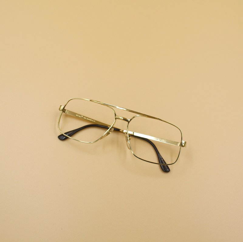 Back to Green:: 復古眼鏡14k鍍金 無鏡片 vintage sunglasses - 眼鏡/鏡框 - 其他金屬 